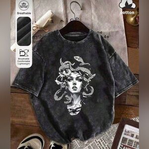 NWT Edgy Black Graphic Women's Oversized Tee